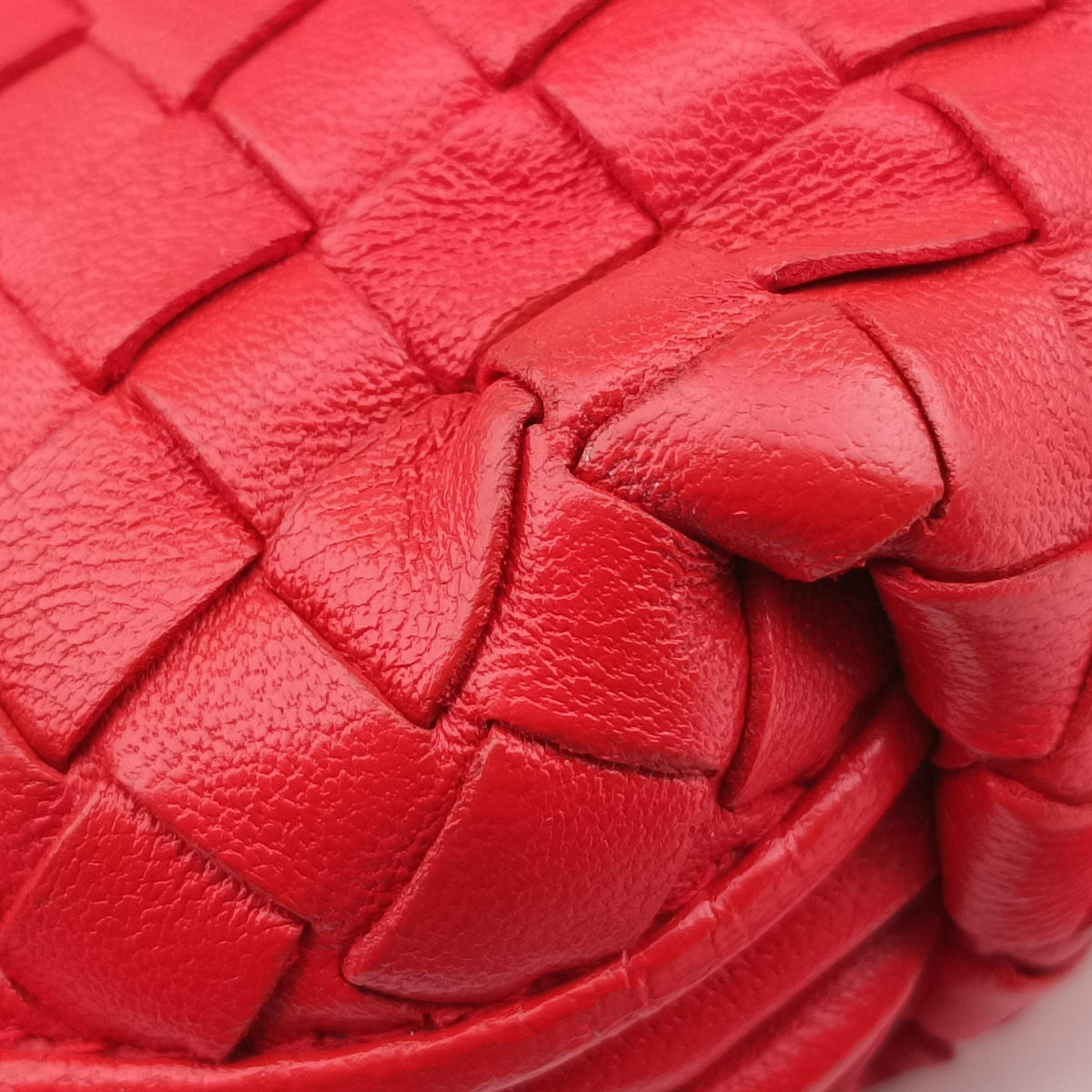 Vintage Bottega Veneta Nodini Intrecciato Red Lambskin  shoulderbag | stylenewstar