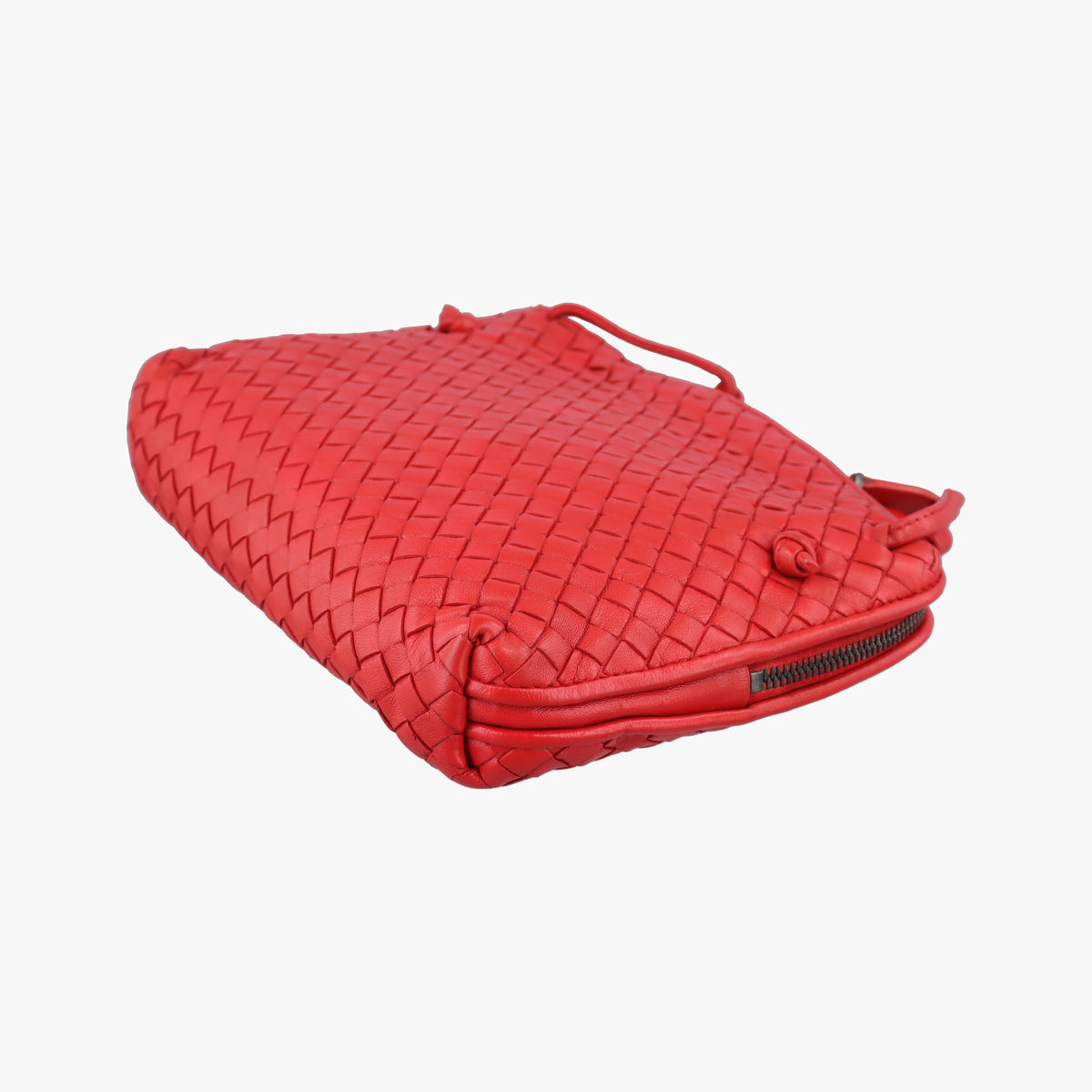 Vintage Bottega Veneta Nodini Intrecciato Red Lambskin  shoulderbag | stylenewstar