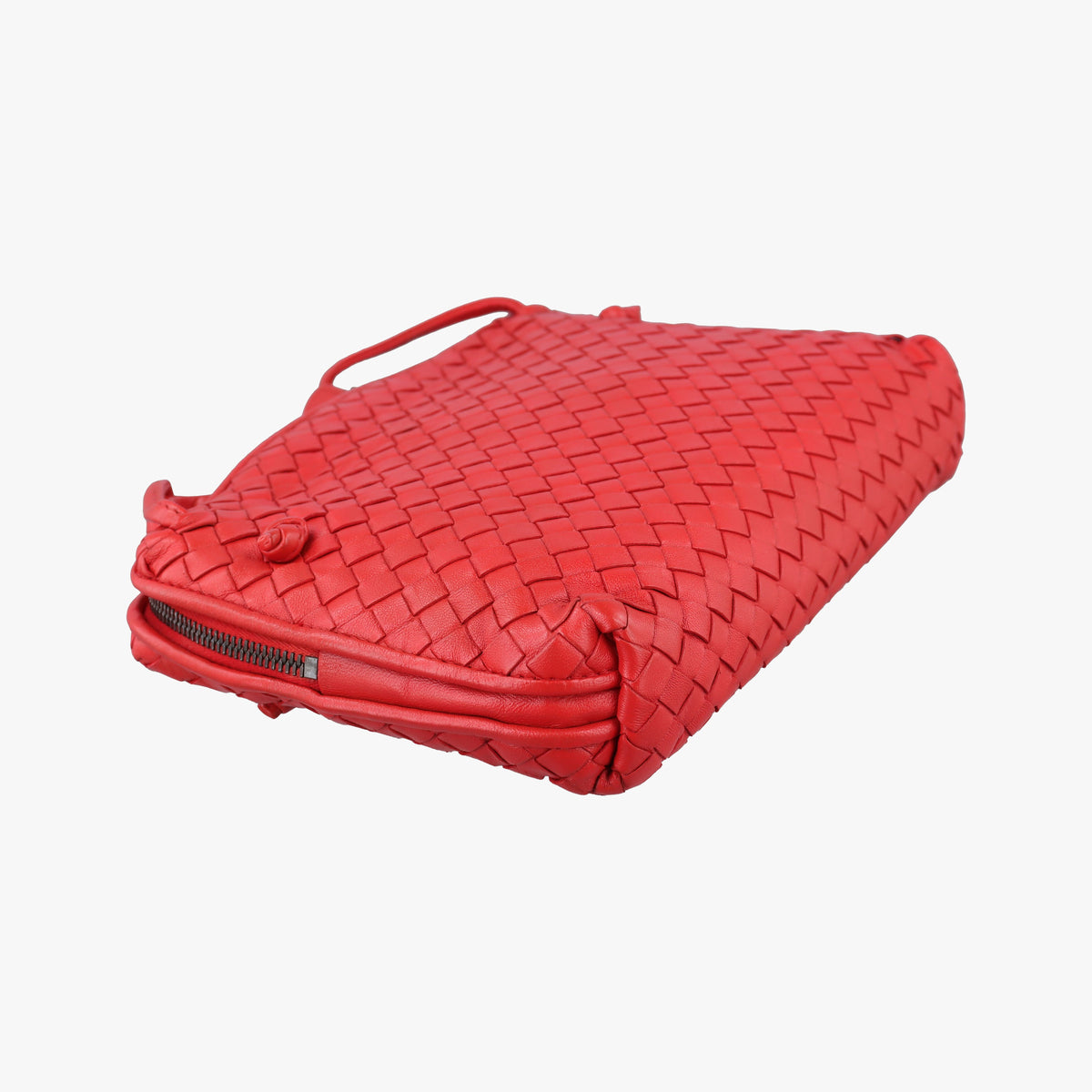 Vintage Bottega Veneta Nodini Intrecciato Red Lambskin  shoulderbag | stylenewstar