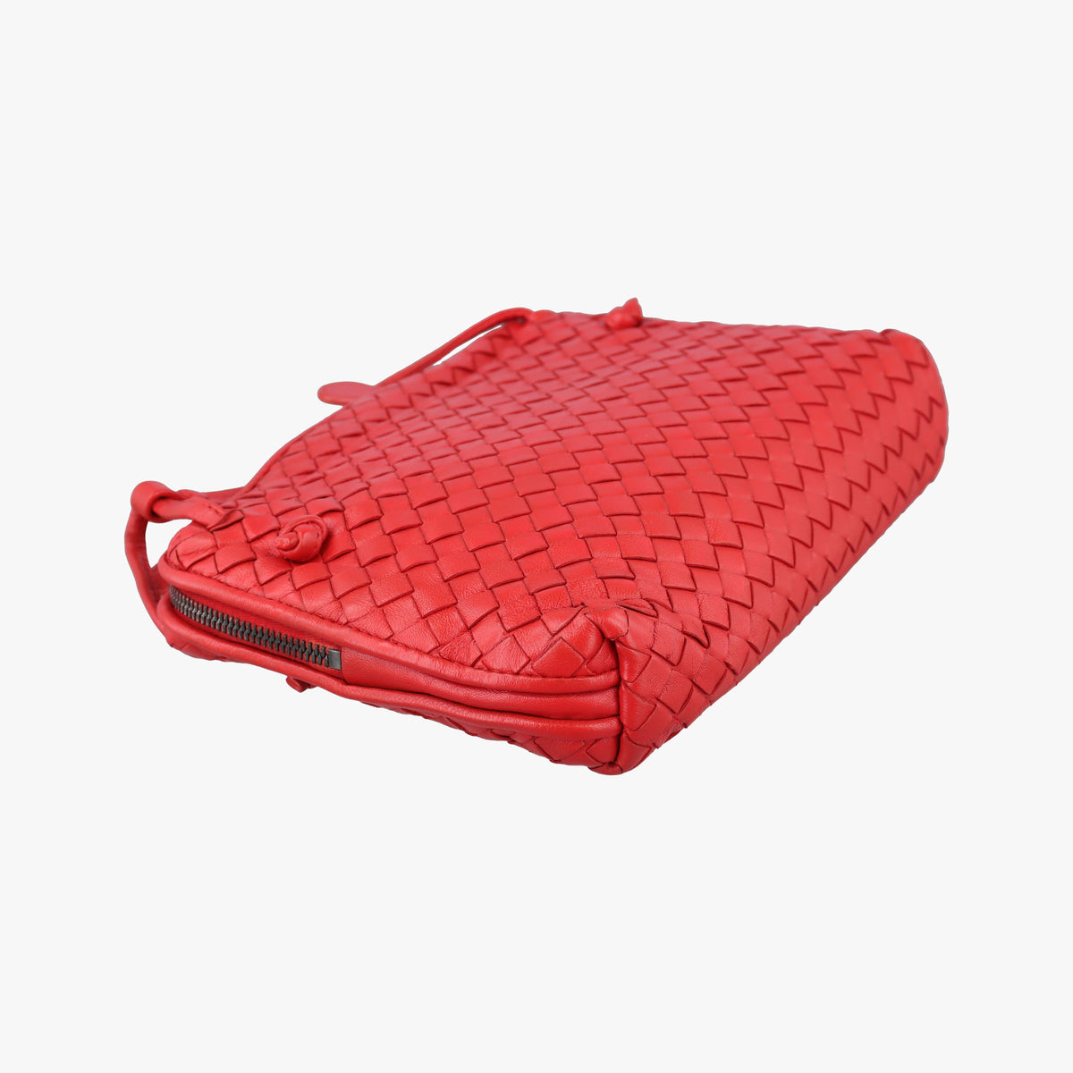 Vintage Bottega Veneta Nodini Intrecciato Red Lambskin  shoulderbag | stylenewstar