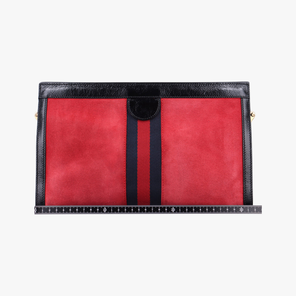 Pre-owned Gucci Ophidia Red×black suede×leather 503876 shoulderbag | stylenewstar