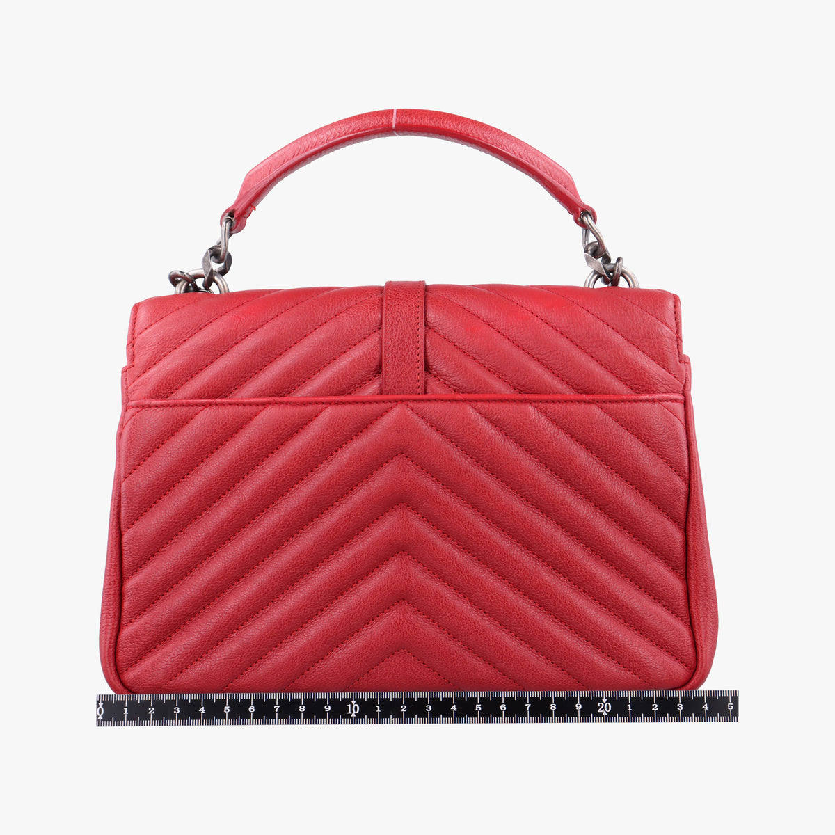 Pre-owned Yves Saint Laurent COLLEGE Red Leather 428056 shoulderbag | stylenewstar