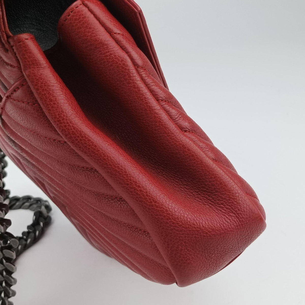 Pre-owned Yves Saint Laurent COLLEGE Red Leather 428056 shoulderbag | stylenewstar