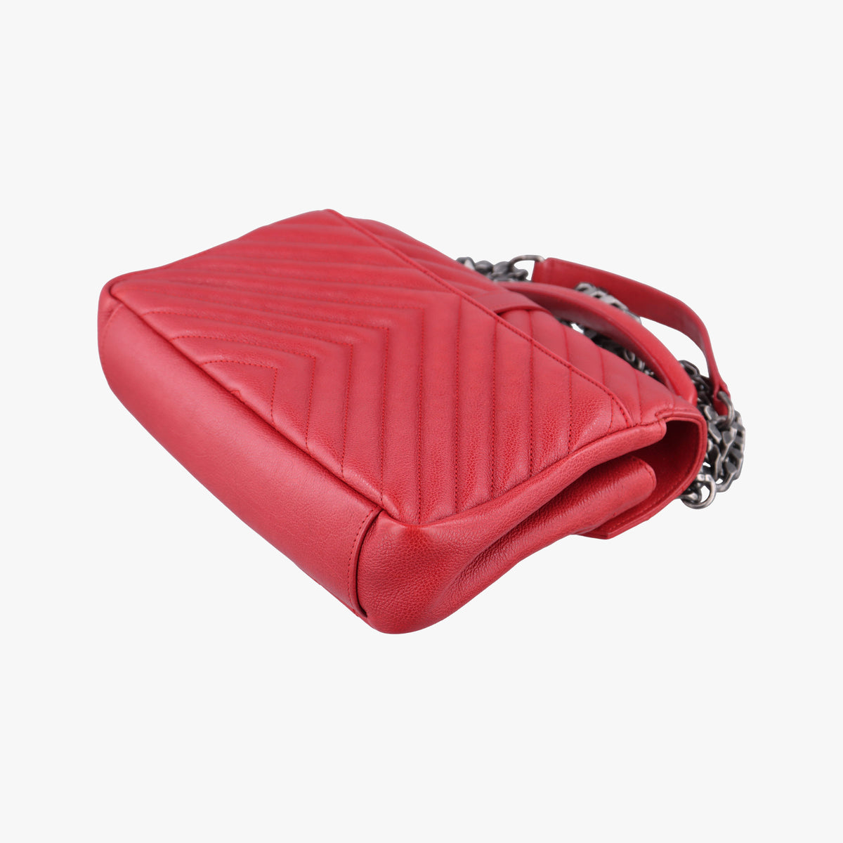 Pre-owned Yves Saint Laurent COLLEGE Red Leather 428056 shoulderbag | stylenewstar