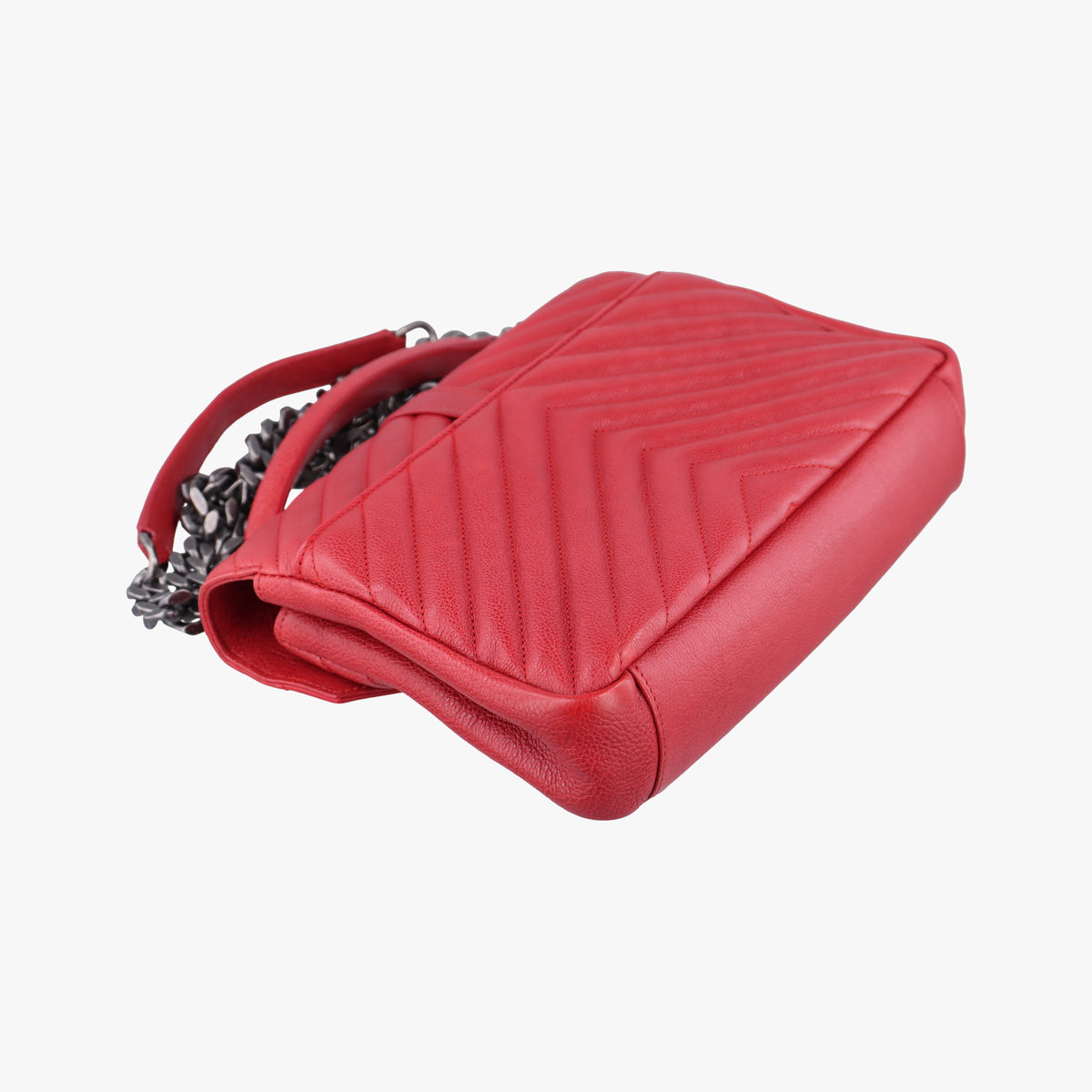 Pre-owned Yves Saint Laurent COLLEGE Red Leather 428056 shoulderbag | stylenewstar