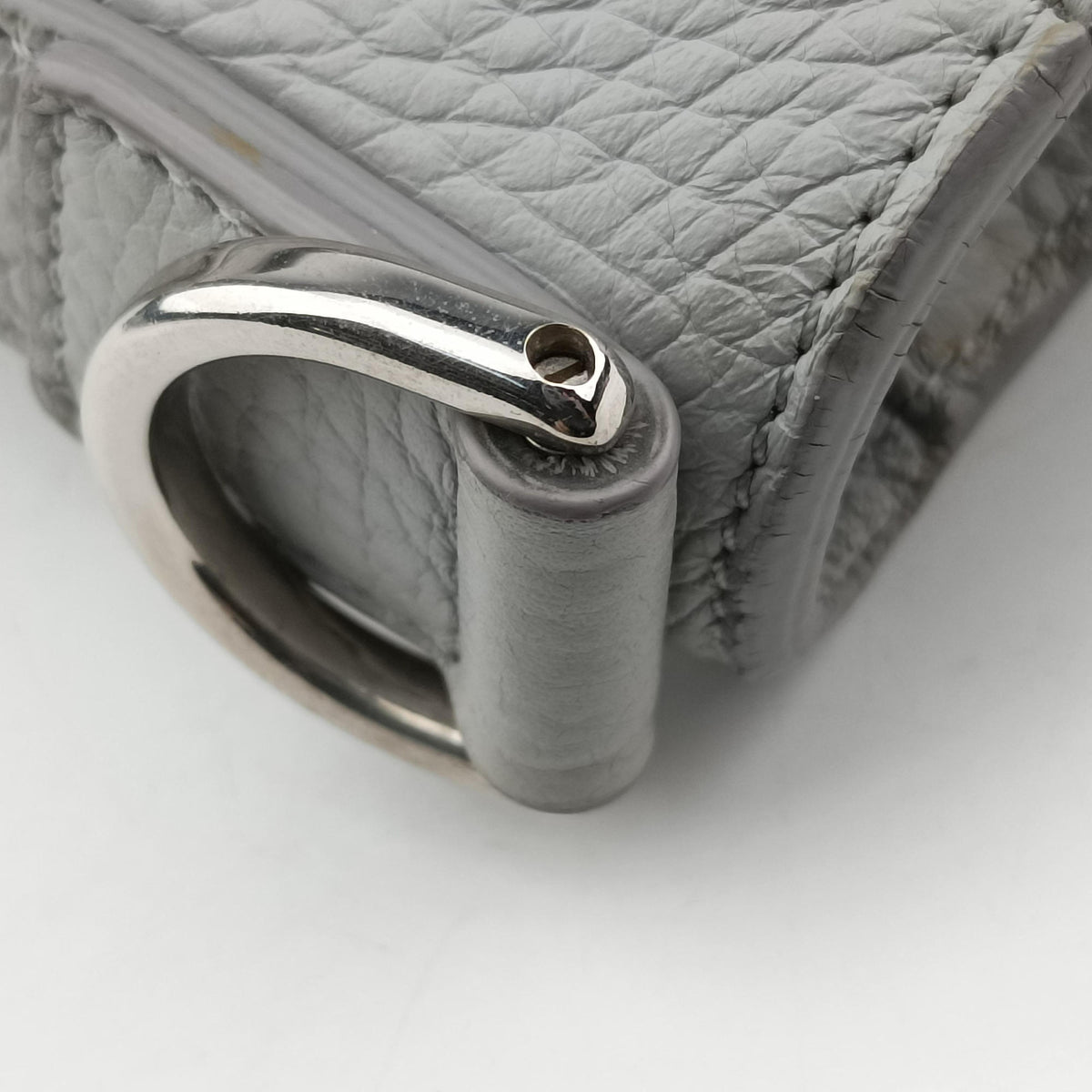 Pre-owned Christian Dior Saddle Grey Leather  shoulderbag | stylenewstar