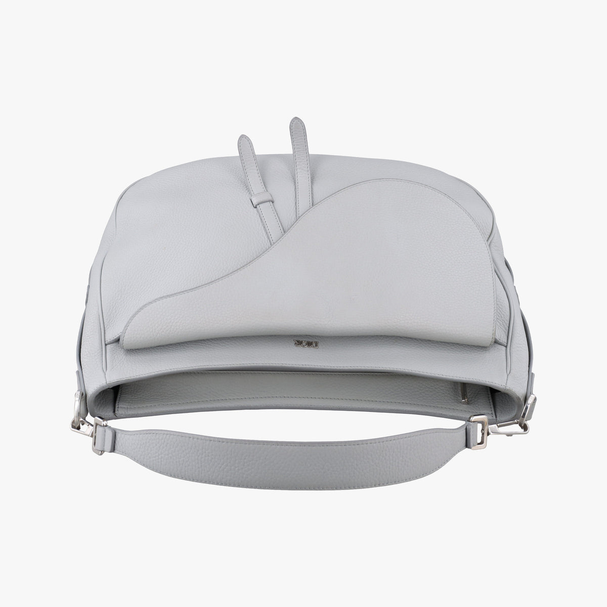 Pre-owned Christian Dior Saddle Grey Leather  shoulderbag | stylenewstar