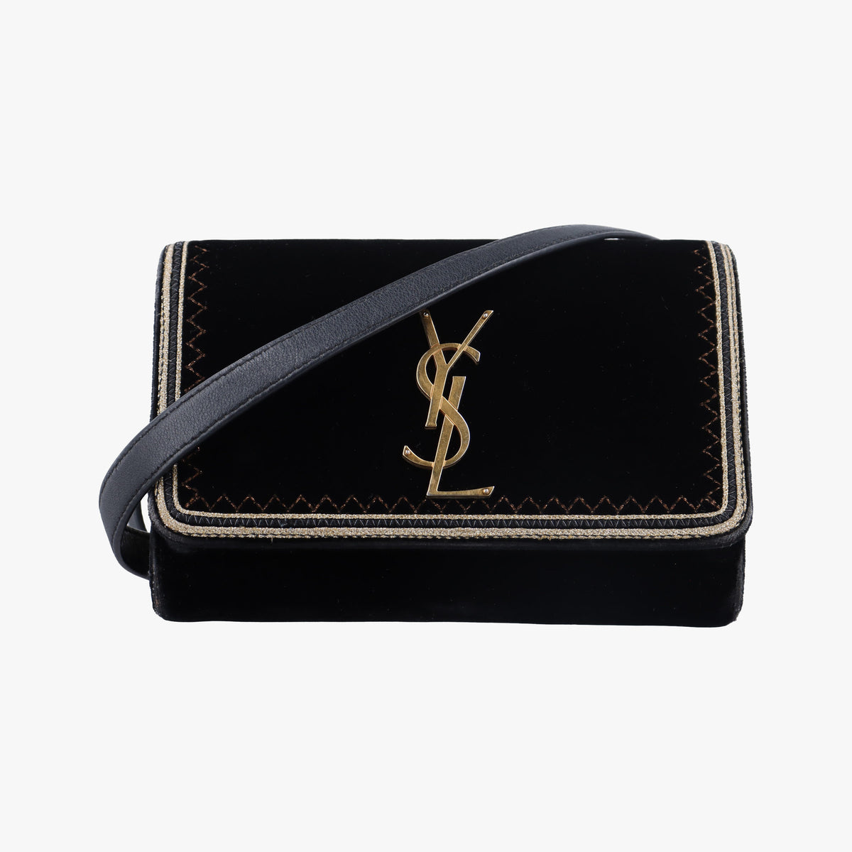 Pre-owned Yves Saint Laurent KATE Black velour 534396 bum bag/waist bag | stylenewstar