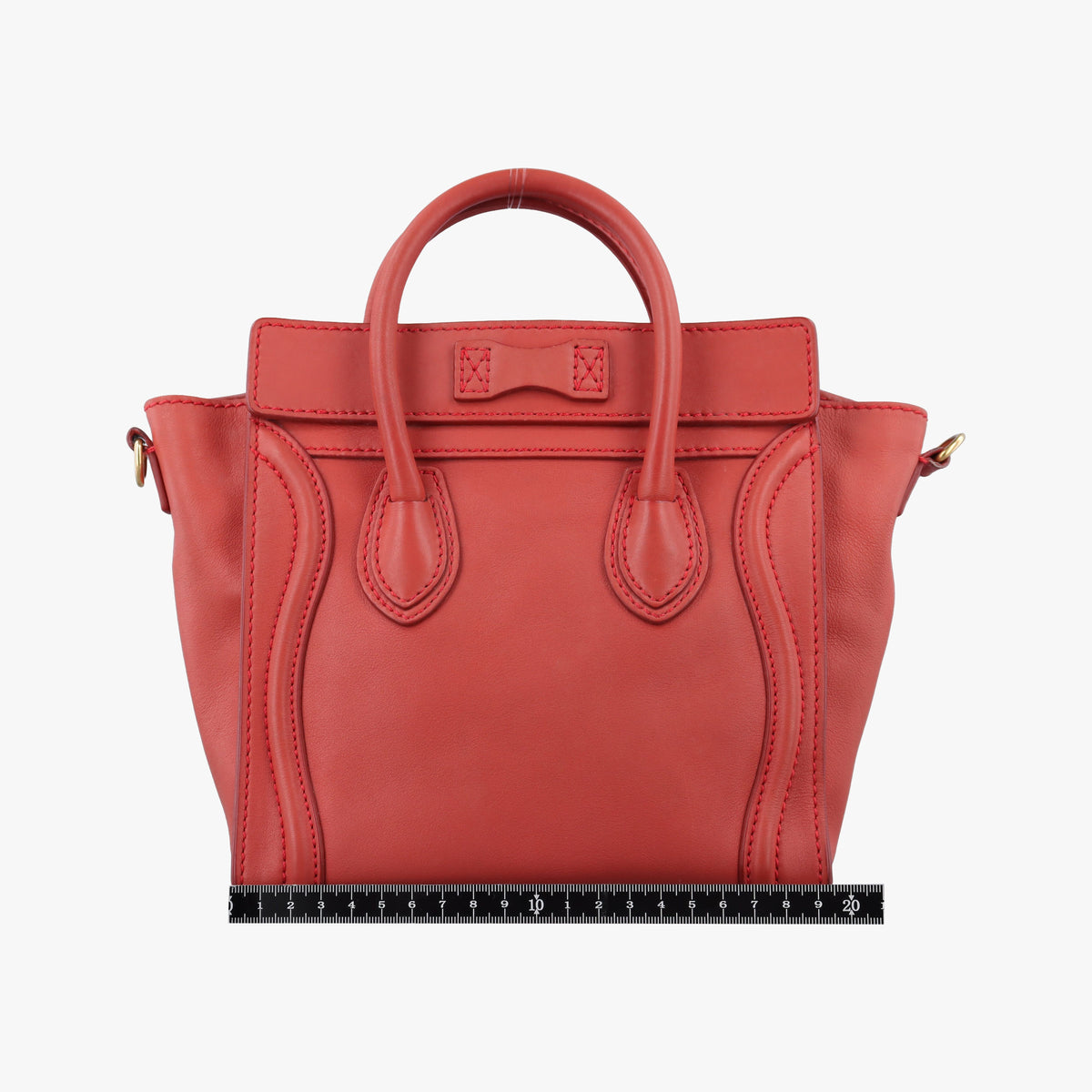 Pre-owned Celine luggage nano shopper Orange Leather  shoulderbag | stylenewstar