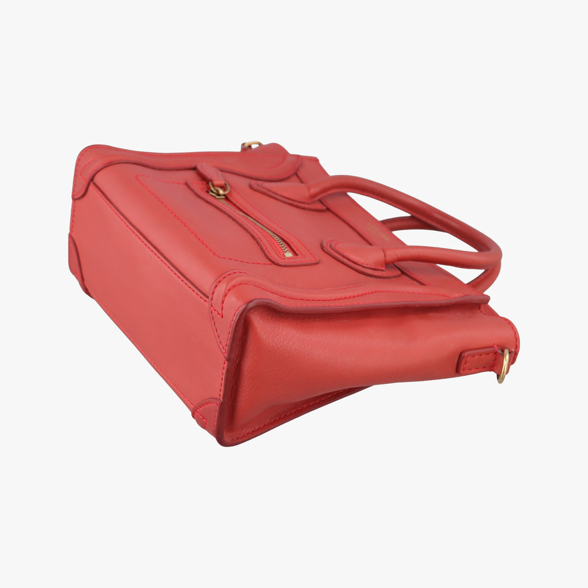 Pre-owned Celine luggage nano shopper Orange Leather  shoulderbag | stylenewstar