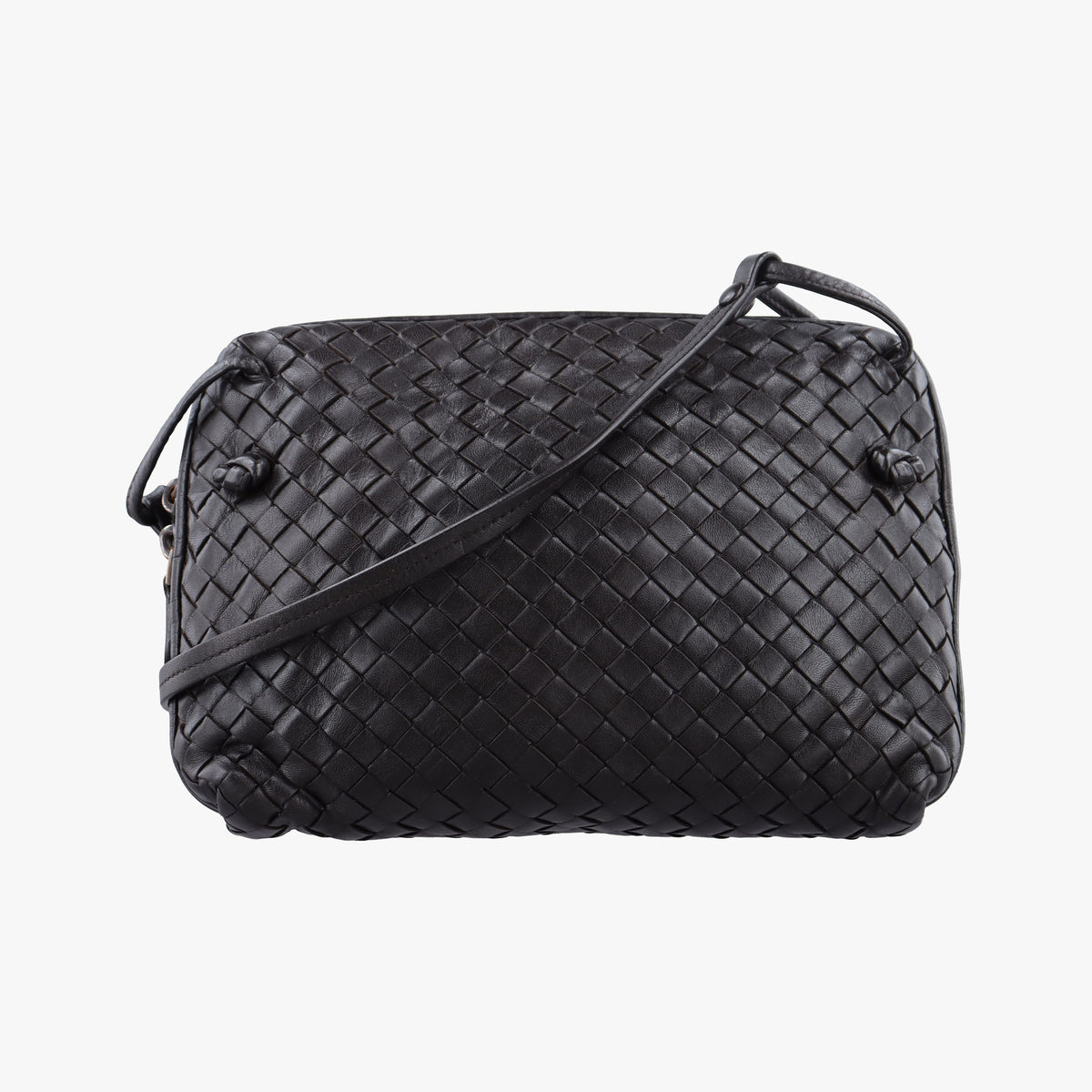 Pre-owned Bottega Veneta Nodini Intrecciato Brown Lambskin  shoulderbag | stylenewstar