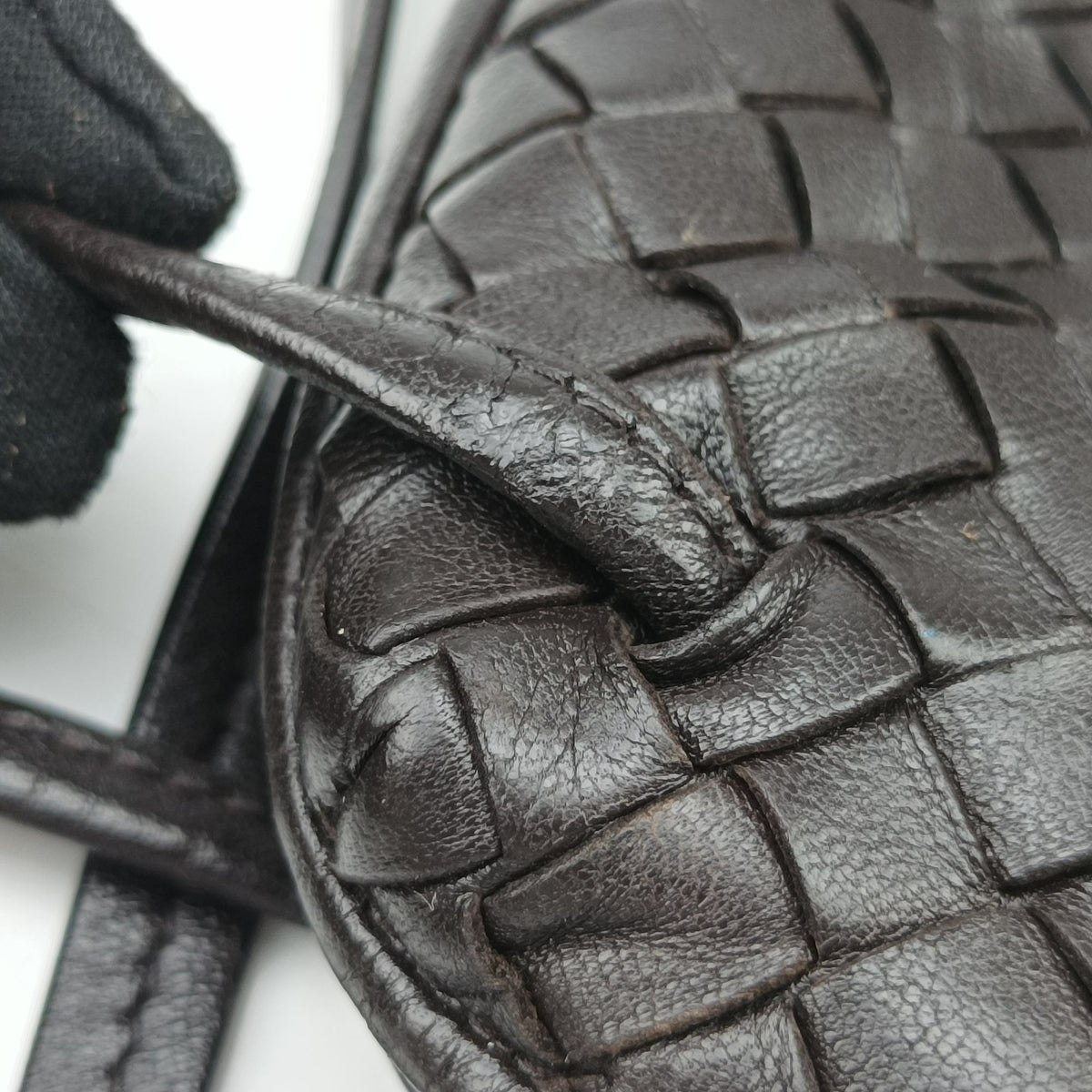 Pre-owned Bottega Veneta Nodini Intrecciato Brown Lambskin  shoulderbag | stylenewstar