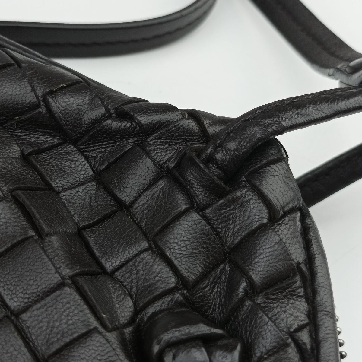 Pre-owned Bottega Veneta Nodini Intrecciato Brown Lambskin  shoulderbag | stylenewstar