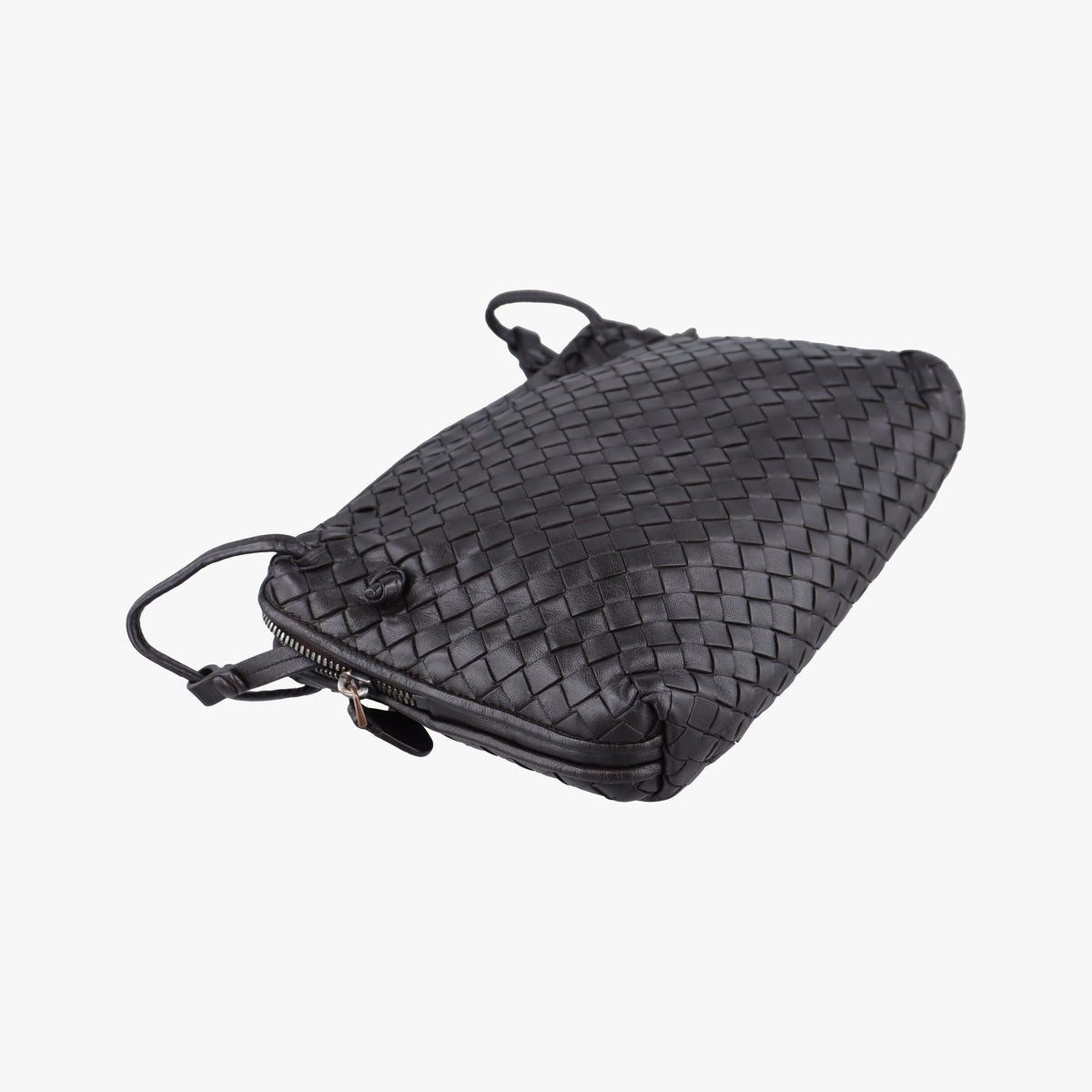 Pre-owned Bottega Veneta Nodini Intrecciato Brown Lambskin  shoulderbag | stylenewstar