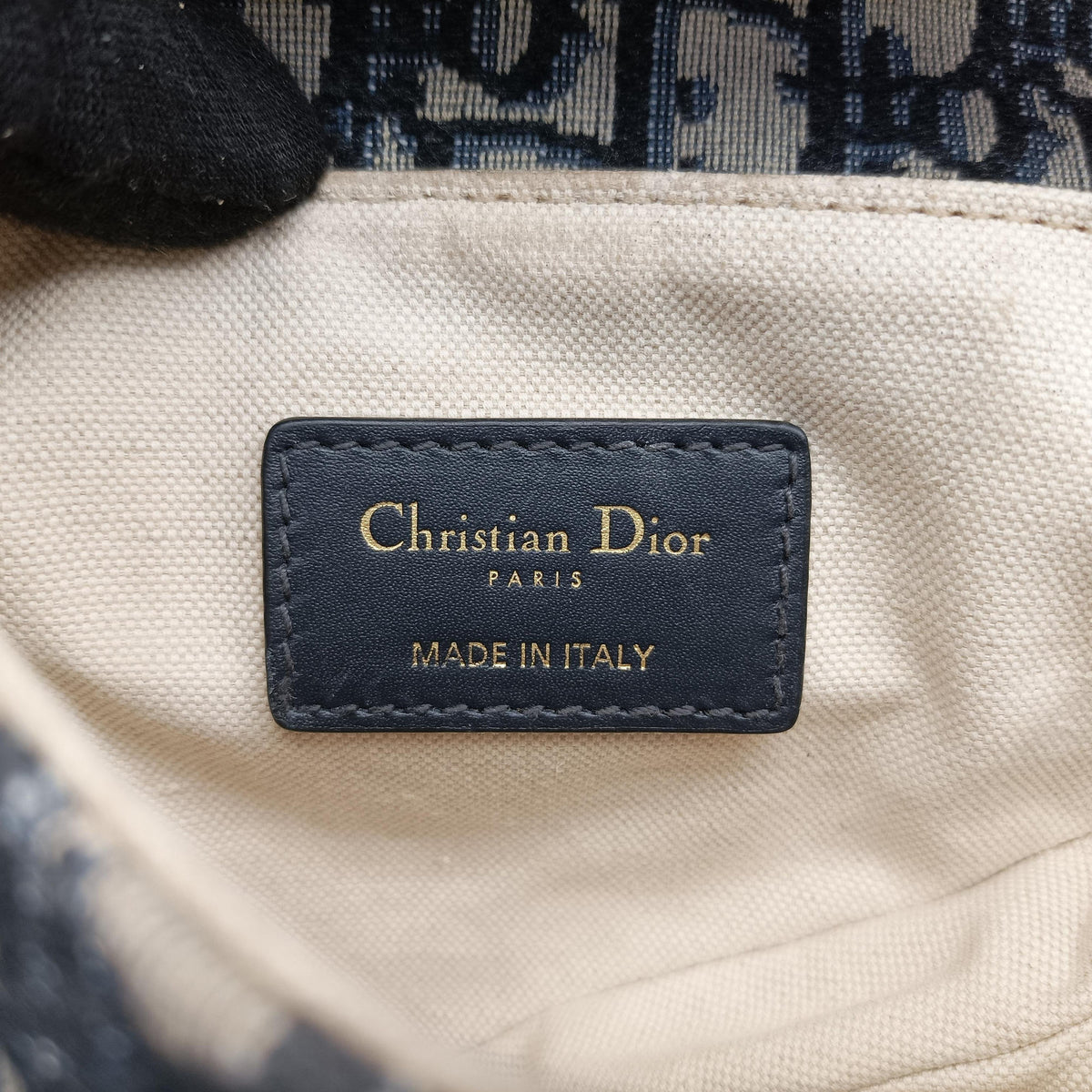 Pre-owned Christian Dior Saddle Navy Jacquard × Leather  handbag | stylenewstar