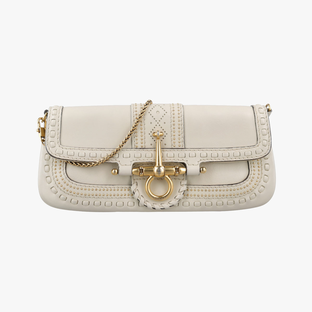 Vintage Gucci Snaffle Bit White Leather 263984 shoulderbag | stylenewstar