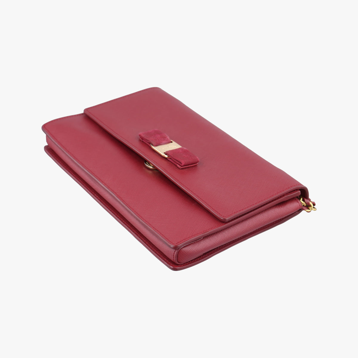 Pre-owned Ferragamo Ginny Red Leather  shoulderbag | stylenewstar