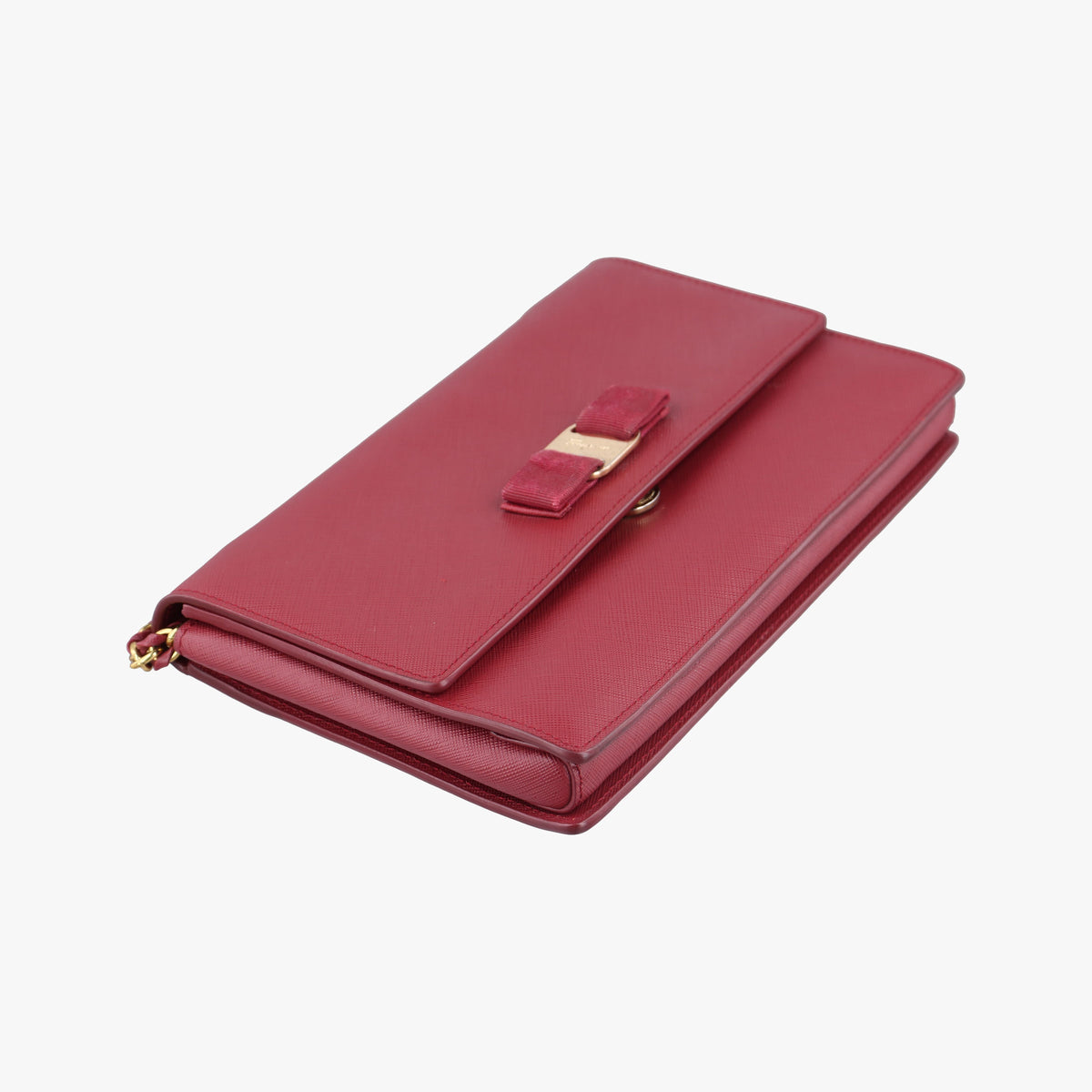 Pre-owned Ferragamo Ginny Red Leather  shoulderbag | stylenewstar