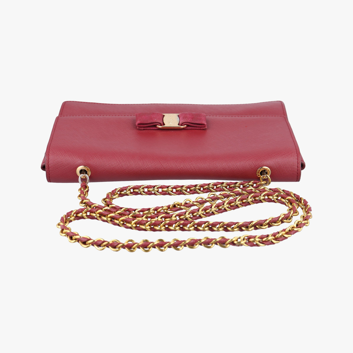 Pre-owned Ferragamo Ginny Red Leather  shoulderbag | stylenewstar