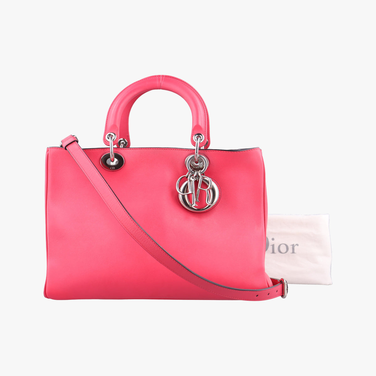 Pre-owned Christian Dior Diorissimo Rose Leather  shoulderbag | stylenewstar