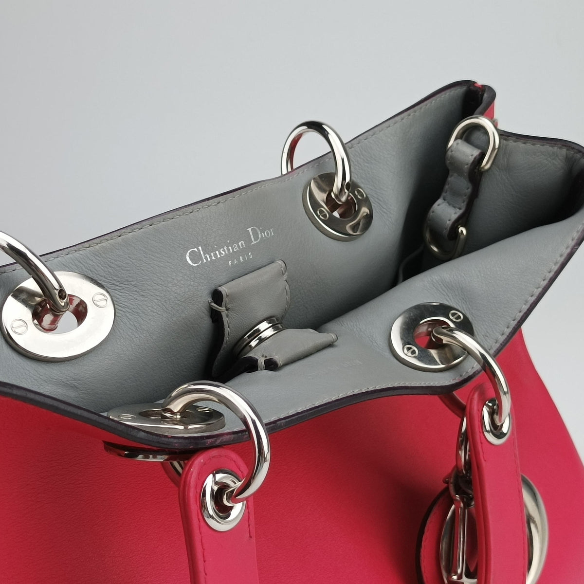 Pre-owned Christian Dior Diorissimo Rose Leather  shoulderbag | stylenewstar