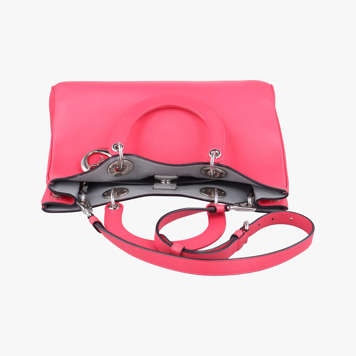 Pre-owned Christian Dior Diorissimo Rose Leather  shoulderbag | stylenewstar