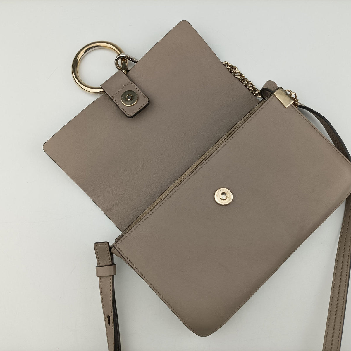 Pre-owned Chloe FAYE Grey Suede × leather  shoulderbag | stylenewstar