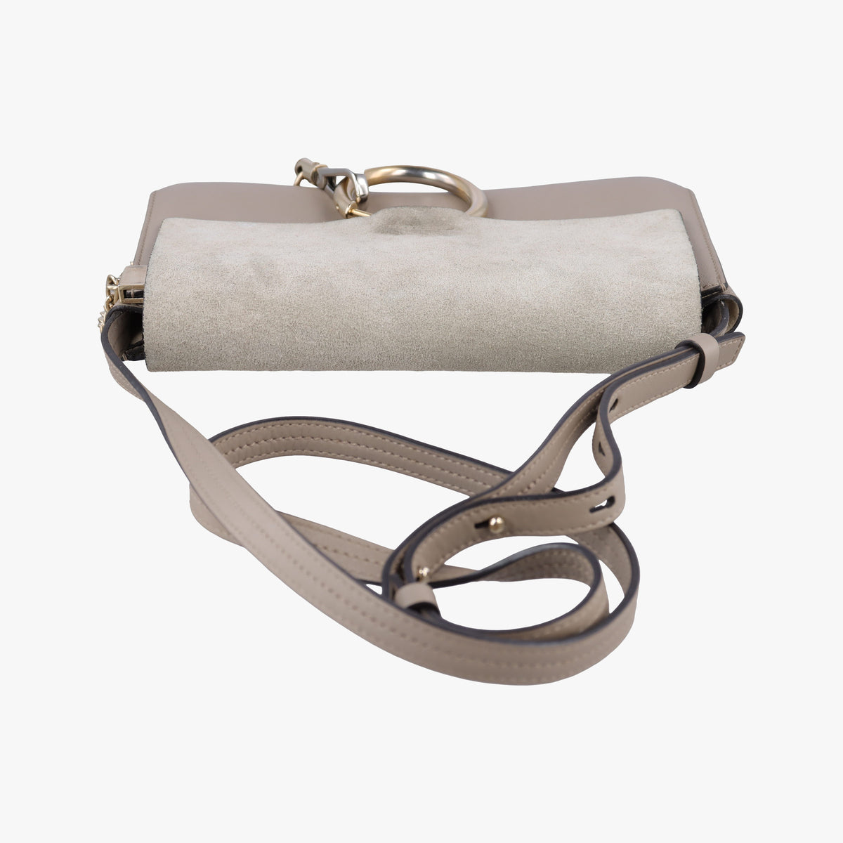 Pre-owned Chloe FAYE Grey Suede × leather  shoulderbag | stylenewstar