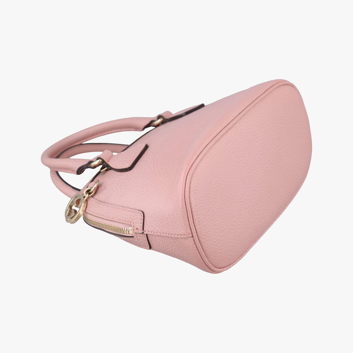 Pre-owned Gucci Interlocking G charm Dome Pink Leather 449661 shoulderbag | stylenewstar
