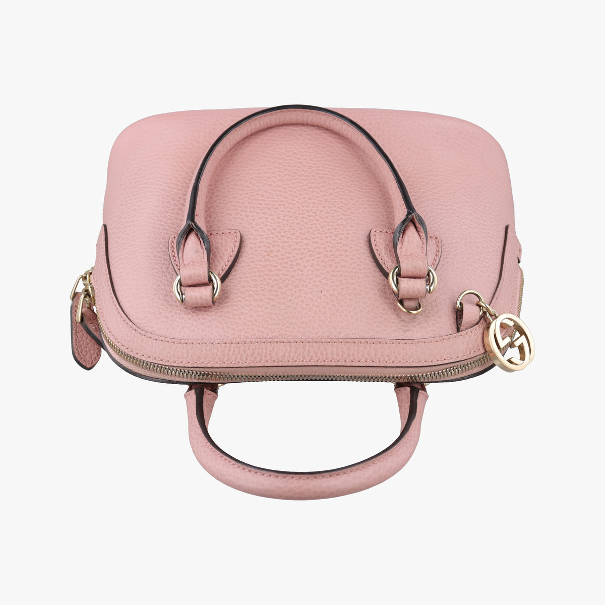 Pre-owned Gucci Interlocking G charm Dome Pink Leather 449661 shoulderbag | stylenewstar
