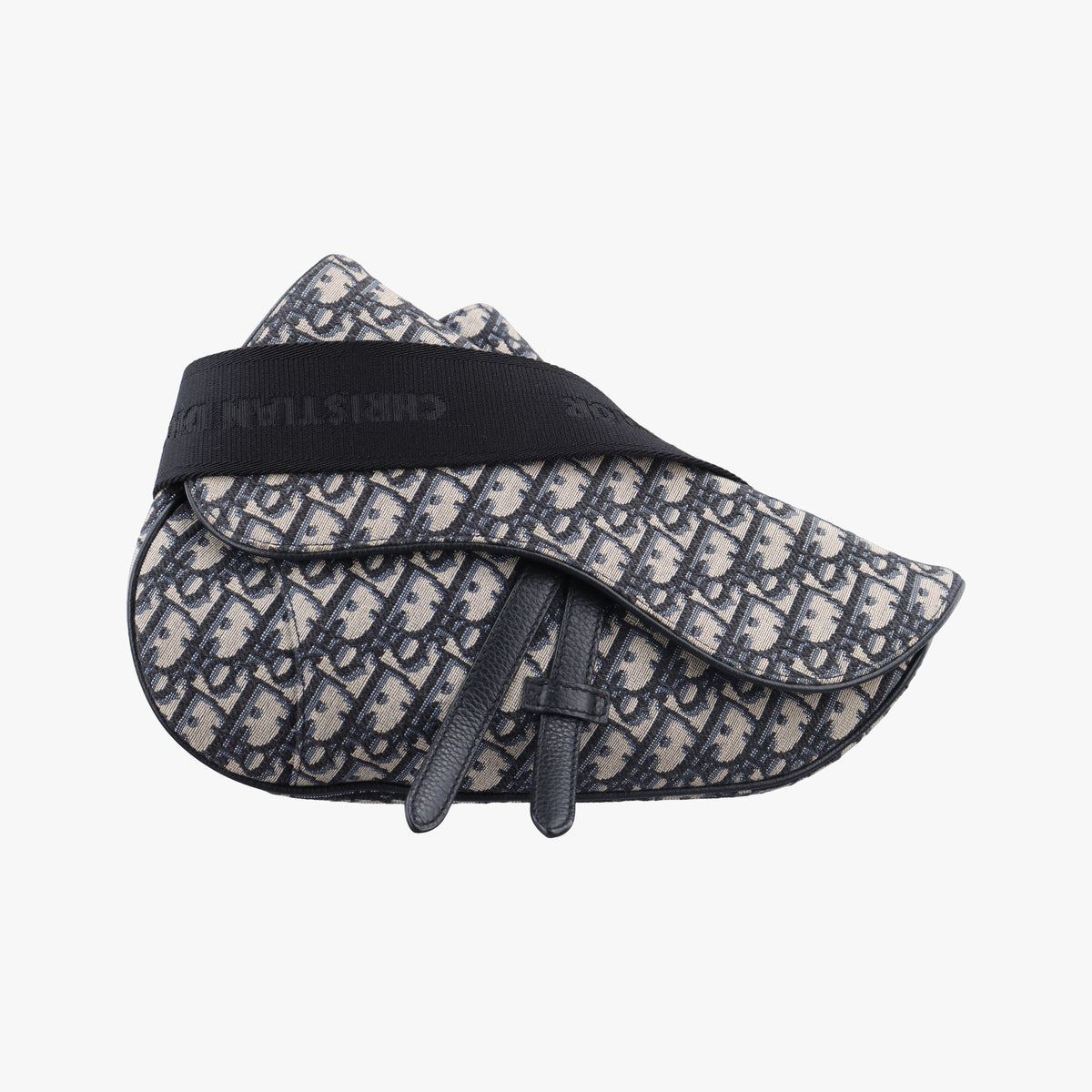 Pre-owned Christian Dior Saddle Navy Jacquard×Leather  bum bag/waist bag | stylenewstar
