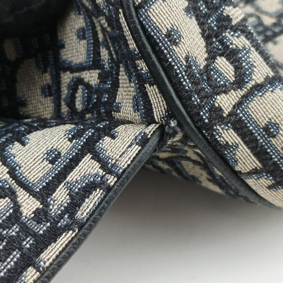 Pre-owned Christian Dior Saddle Navy Jacquard×Leather  bum bag/waist bag | stylenewstar
