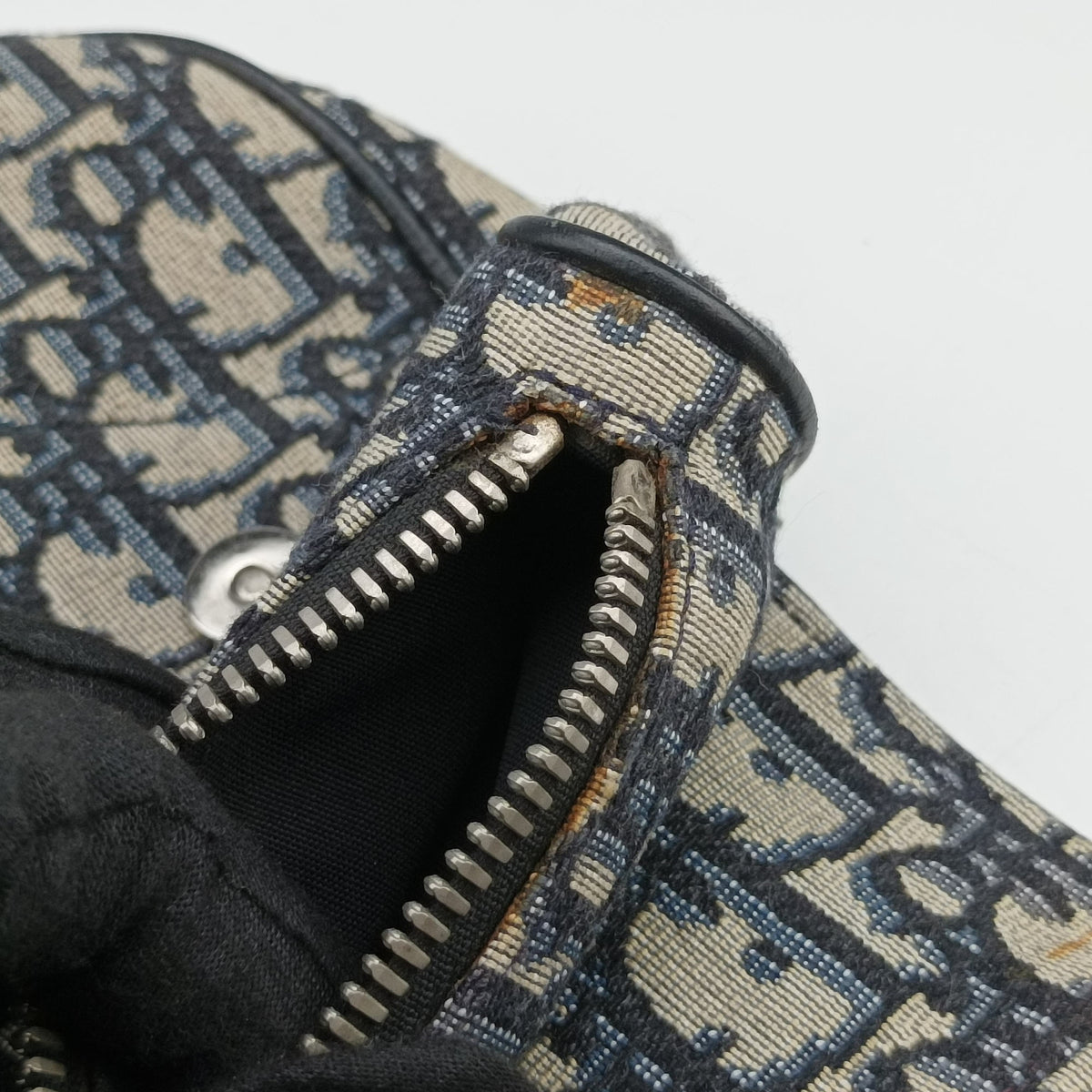 Pre-owned Christian Dior Saddle Navy Jacquard×Leather  bum bag/waist bag | stylenewstar