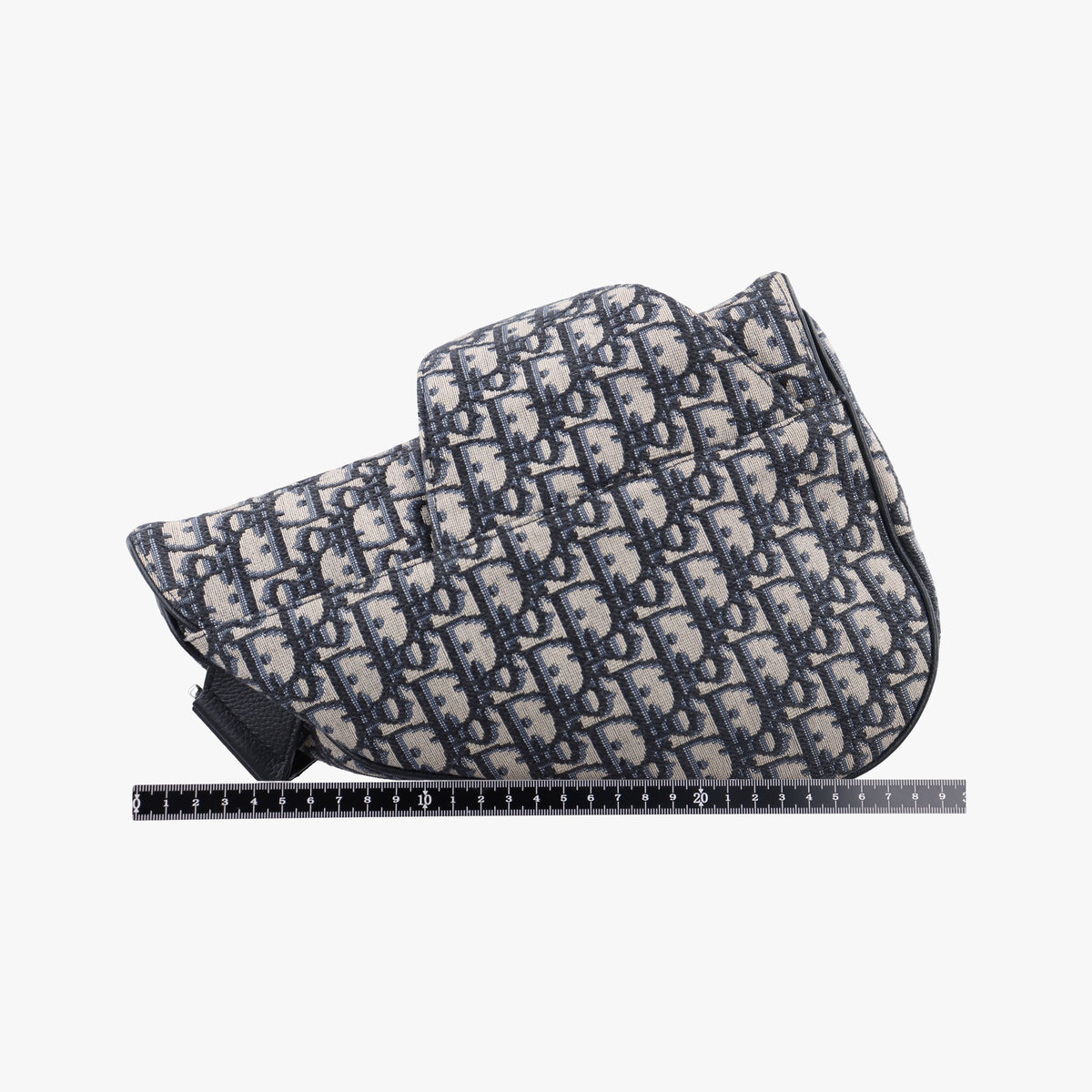 Pre-owned Christian Dior Saddle Navy Jacquard×Leather  bum bag/waist bag | stylenewstar