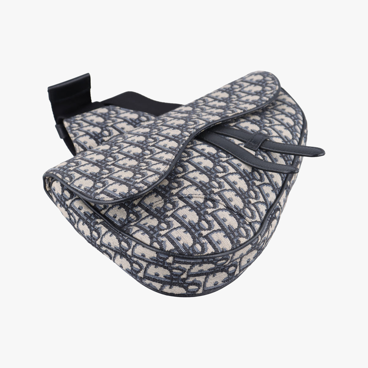 Pre-owned Christian Dior Saddle Navy Jacquard×Leather  bum bag/waist bag | stylenewstar