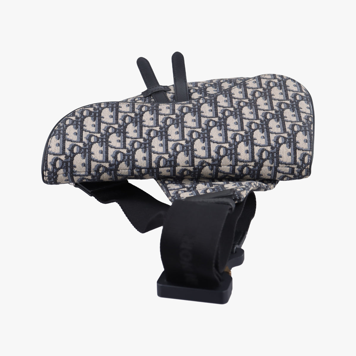 Pre-owned Christian Dior Saddle Navy Jacquard×Leather  bum bag/waist bag | stylenewstar