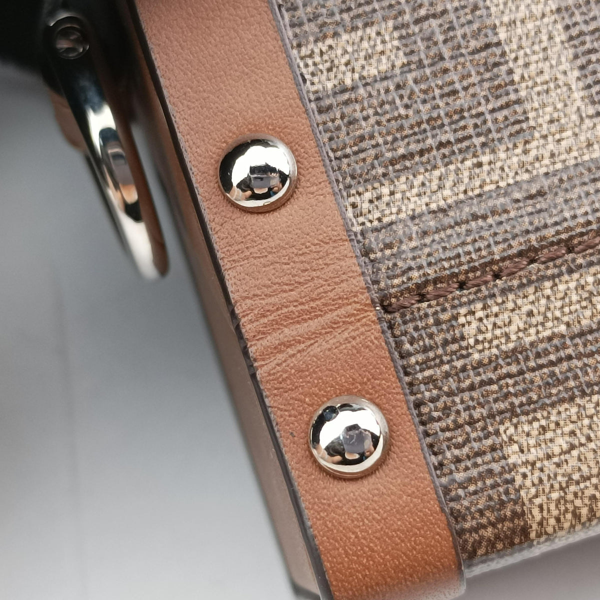 Pre-owned Fendi Zucca Trunk Brown PVC coated canvas×Leather 7VA507 shoulderbag | stylenewstar