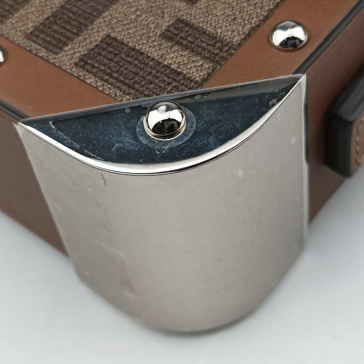 Pre-owned Fendi Zucca Trunk Brown PVC coated canvas×Leather 7VA507 shoulderbag | stylenewstar