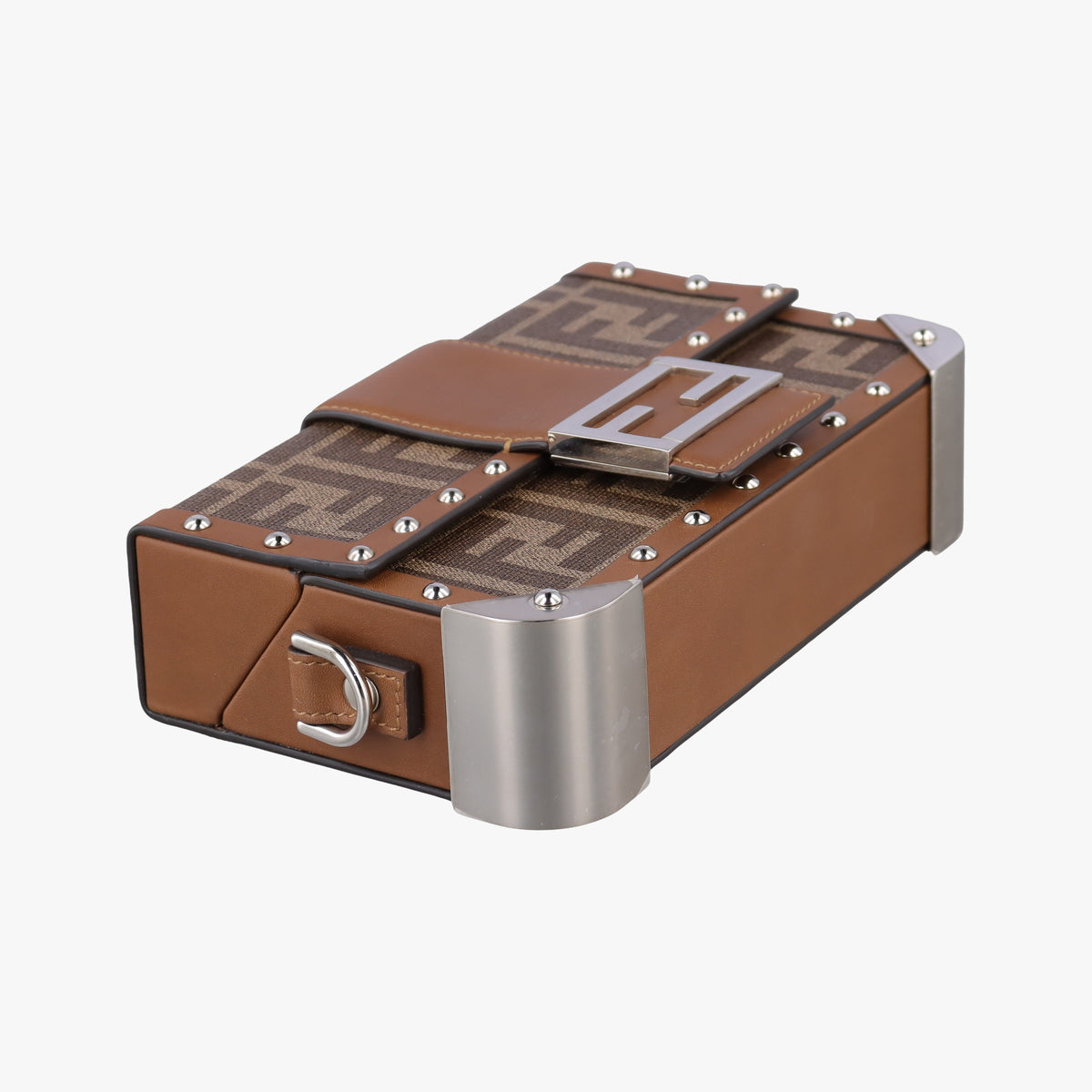 Pre-owned Fendi Zucca Trunk Brown PVC coated canvas×Leather 7VA507 shoulderbag | stylenewstar