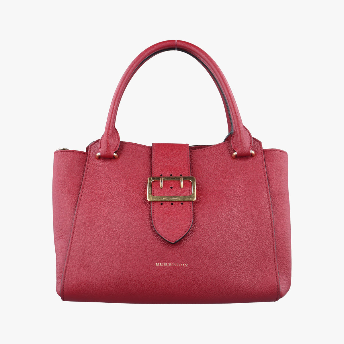Pre-owned Burberry Buckle Red Leather  handbag | stylenewstar