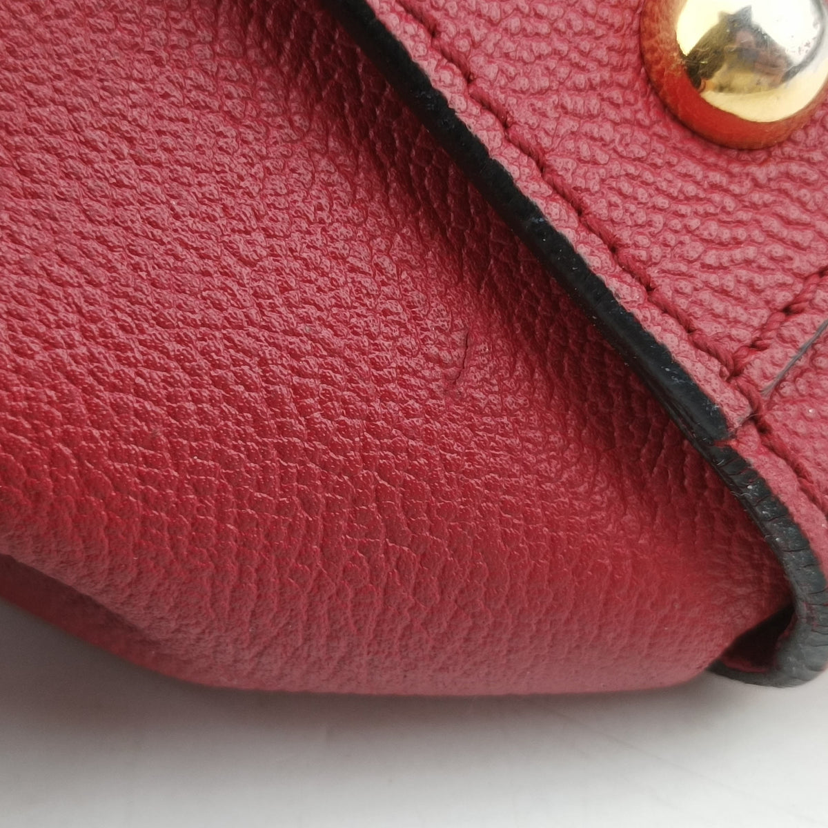 Pre-owned Burberry Buckle Red Leather  handbag | stylenewstar