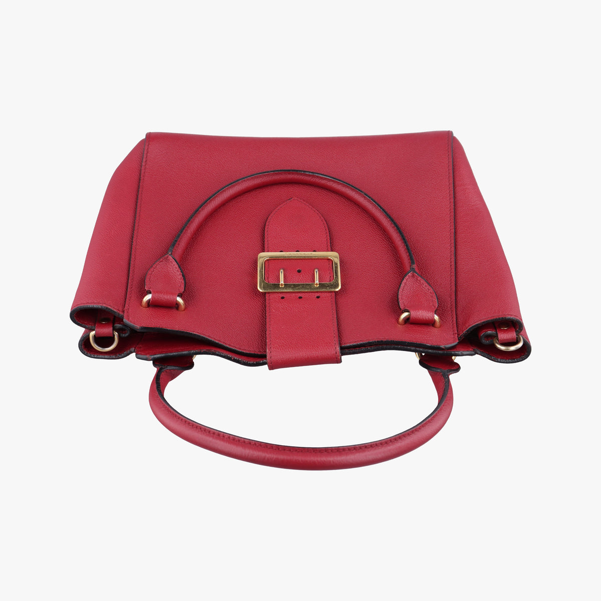 Pre-owned Burberry Buckle Red Leather  handbag | stylenewstar