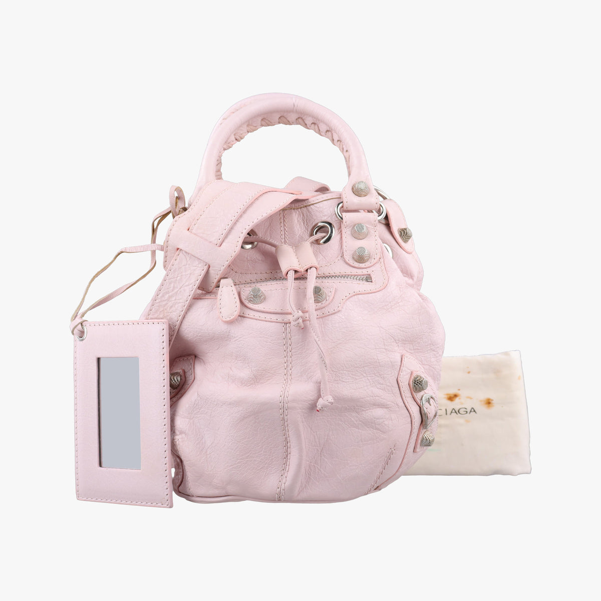 Secondhand Balenciaga Pompon Pink Lambskin  shoulderbag | stylenewstar