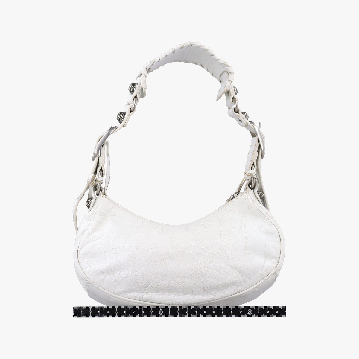 Pre-owned Balenciaga Le Cagole White lambskin  shoulderbag | stylenewstar