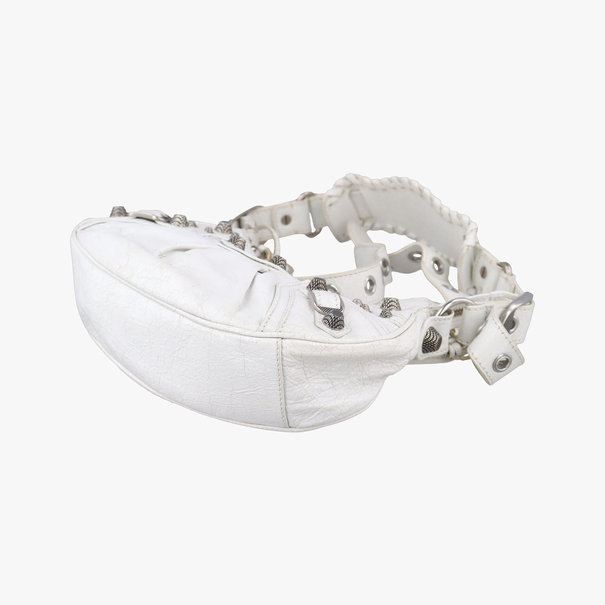 Pre-owned Balenciaga Le Cagole White lambskin  shoulderbag | stylenewstar