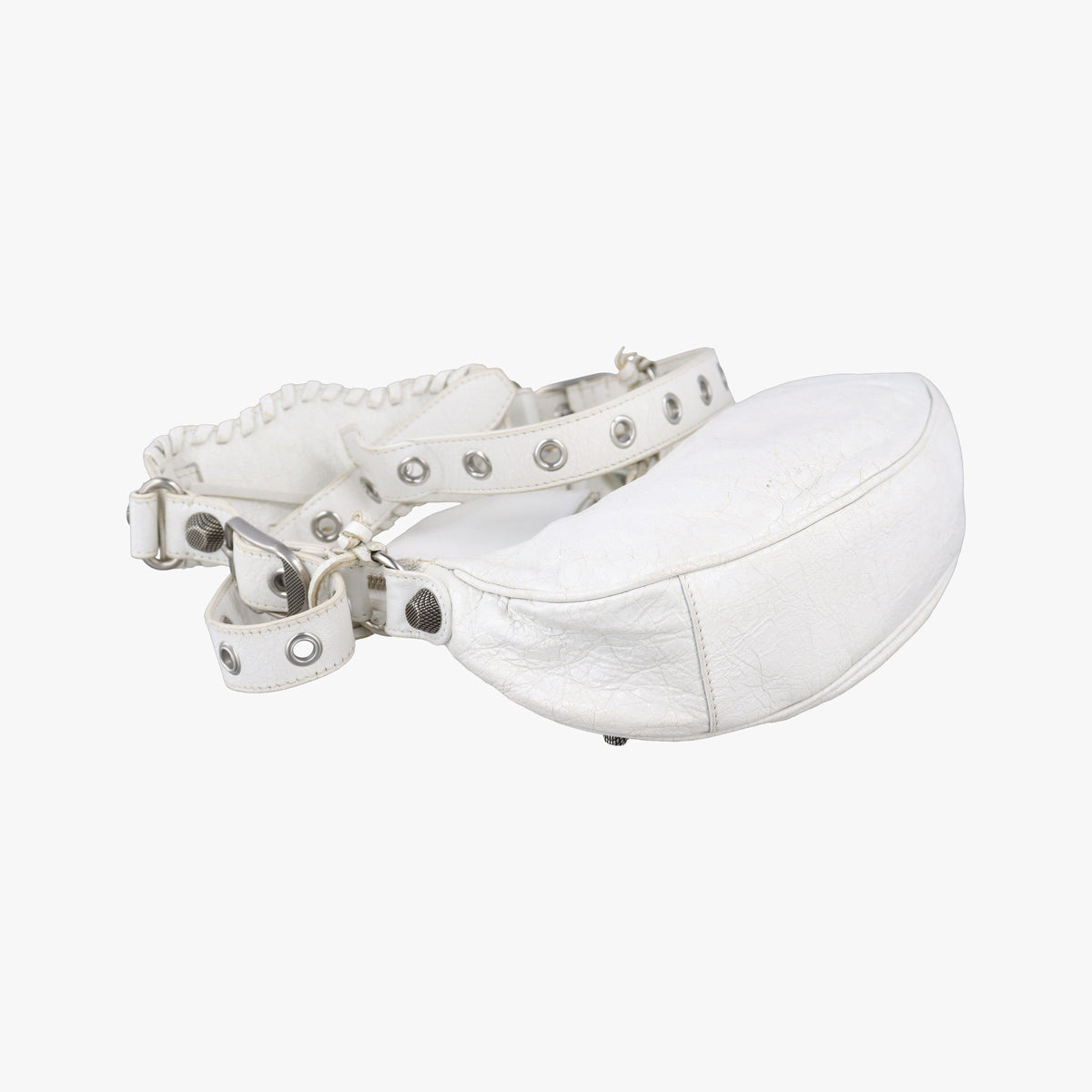Pre-owned Balenciaga Le Cagole White lambskin  shoulderbag | stylenewstar