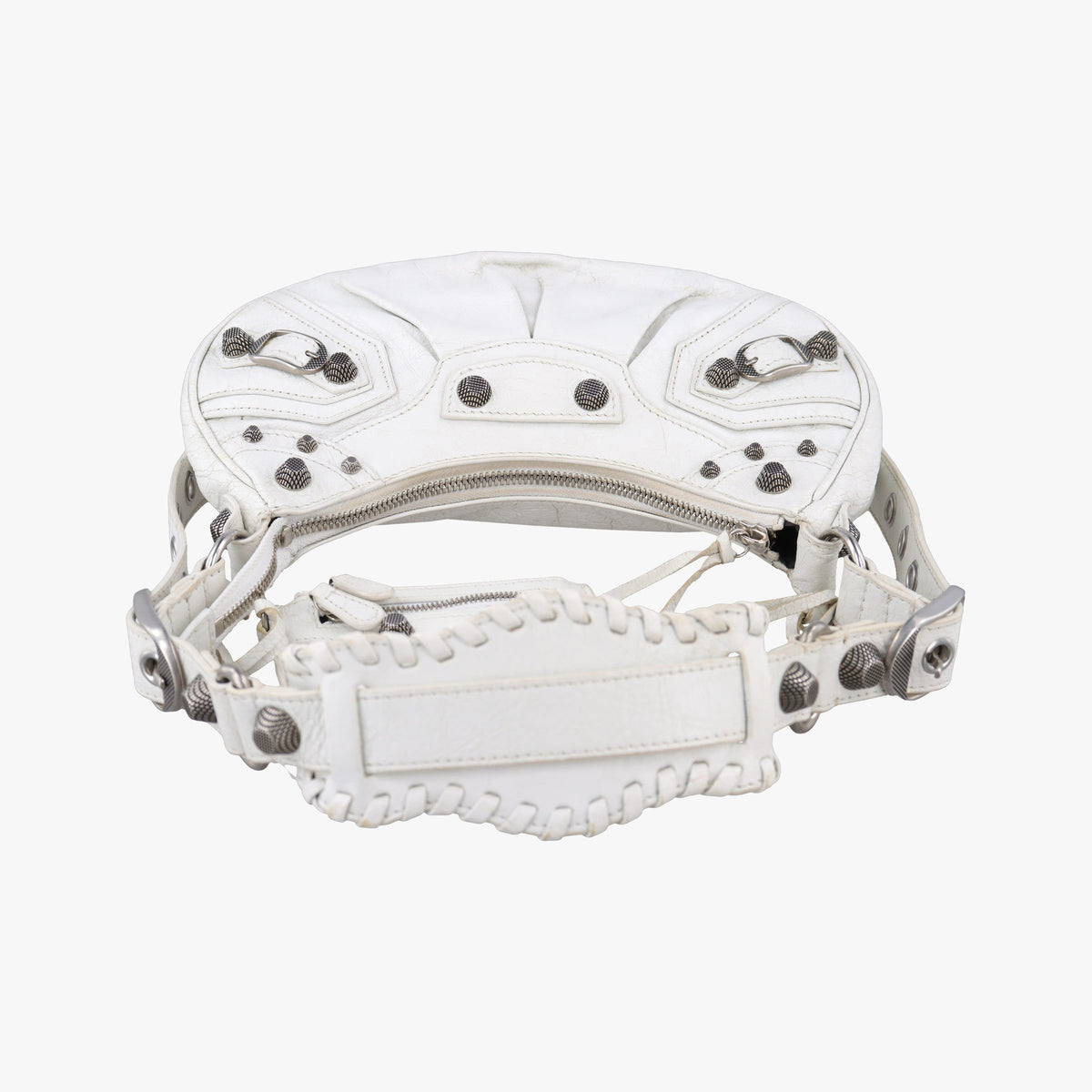 Pre-owned Balenciaga Le Cagole White lambskin  shoulderbag | stylenewstar