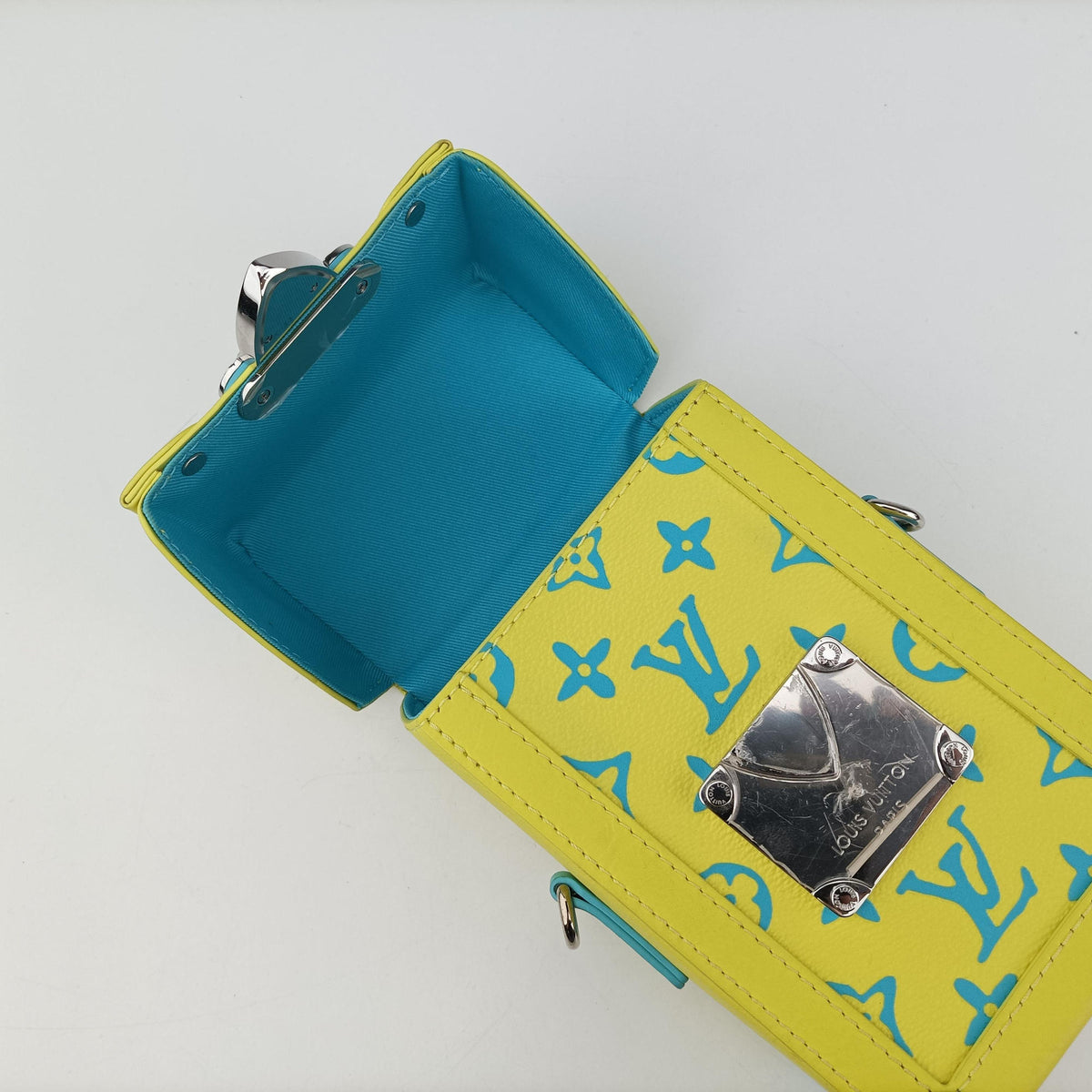 Pre-owned Louis Vuitton Vertical Trunk Yellow x Blue Monogram Playground M82007 shoulderbag | stylenewstar