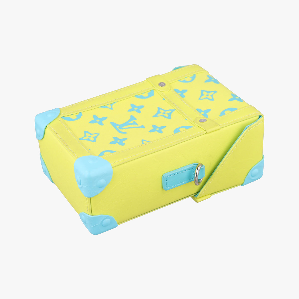 Pre-owned Louis Vuitton Vertical Trunk Yellow x Blue Monogram Playground M82007 shoulderbag | stylenewstar