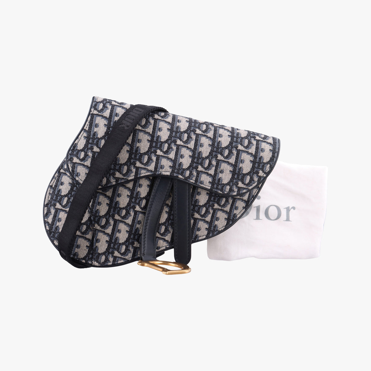 Vintage Christian Dior Saddle Navy Jacquard×Leather  bum bag/waist bag | stylenewstar